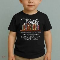 Books helping introverts avoid conversation Toddler T-Shirt thumb 2