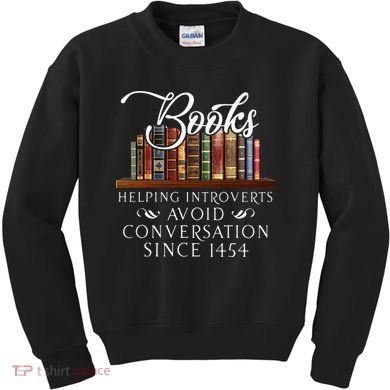 Books helping introverts avoid conversation Kids Sweatshirt