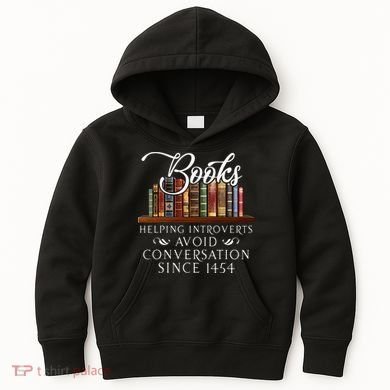 Books helping introverts avoid conversation Kids Hoodie