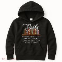 Books helping introverts avoid conversation Kids Hoodie thumb 0