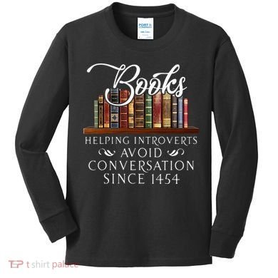 Books helping introverts avoid conversation Kids Long Sleeve Shirt