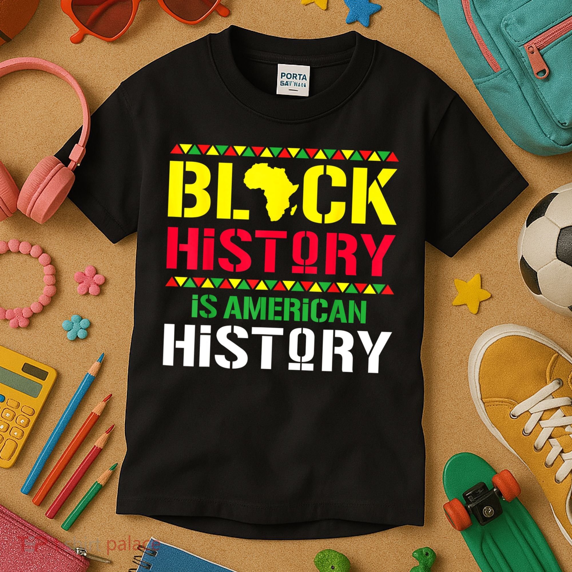 Black History Is American History, Black History Month Kids T-Shirt