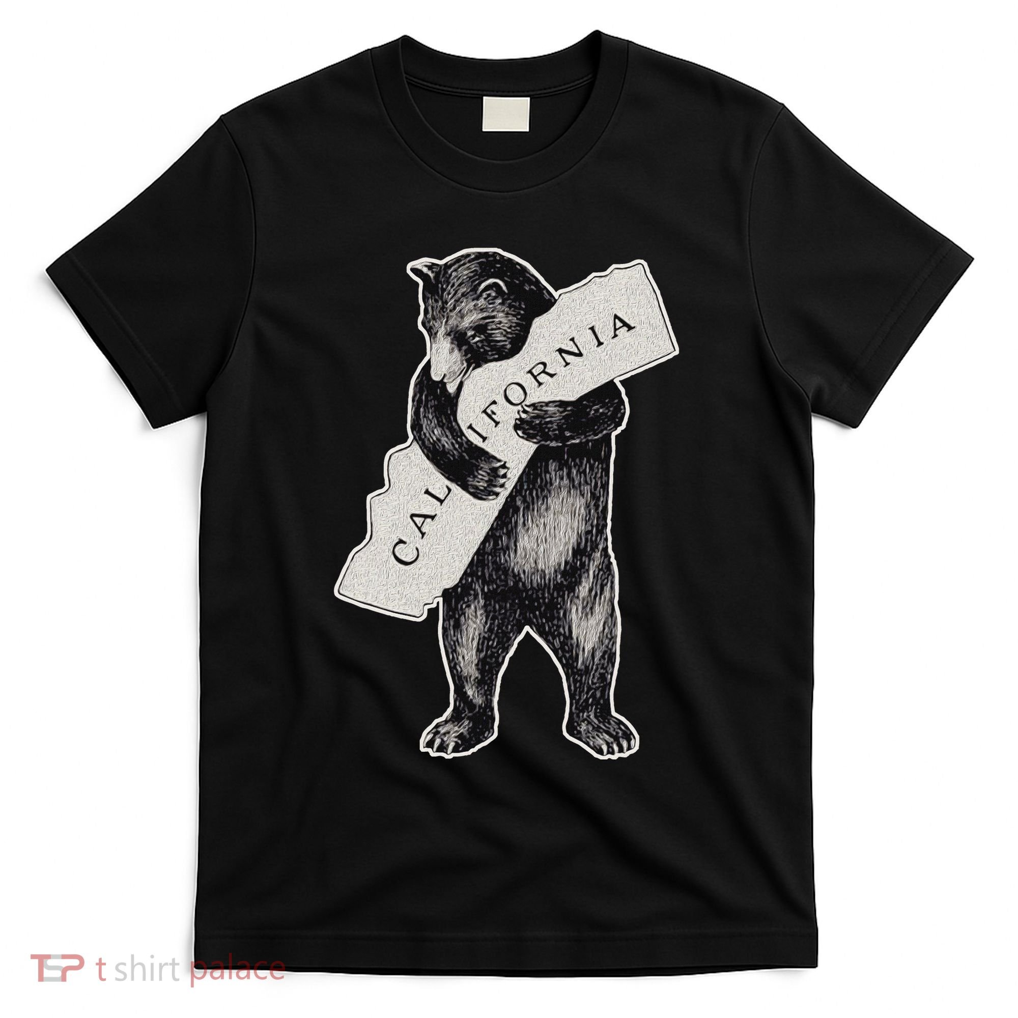 Bear Hug I Love California Art Retro Vintage Cali Bear T-Shirt