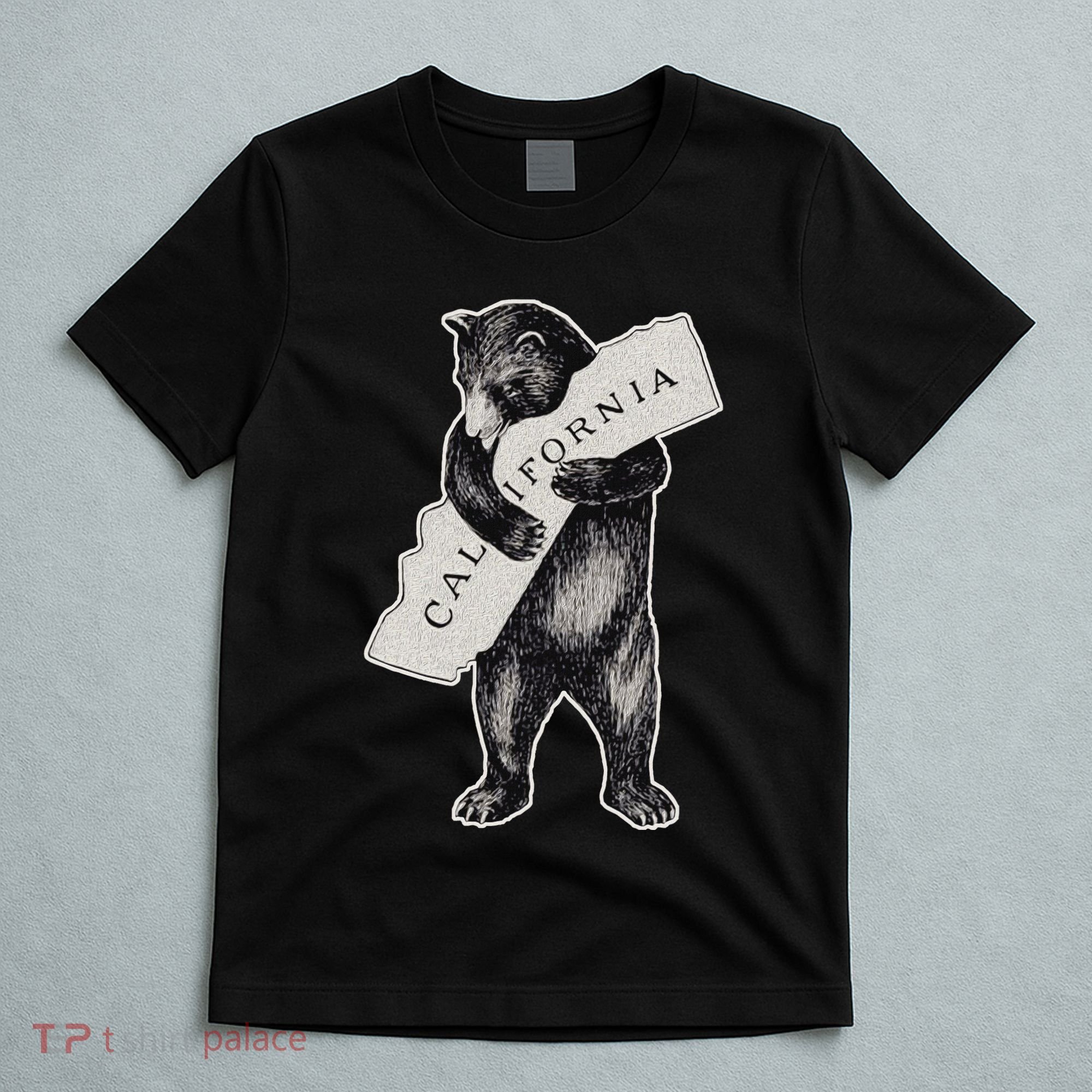 Bear Hug I Love California Art Retro Vintage Cali Bear T-Shirt