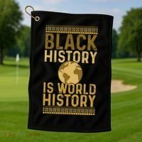 Black History is World History Black History Month Golf Towel thumb 1