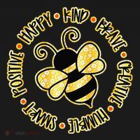 Bee Happy Kind Brave Humble Smart Positive Bumblebee Hoodie thumb 7