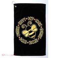 Bee Happy Kind Brave Humble Smart Positive Bumblebee Golf Towel thumb 0