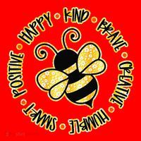 Bee Happy Kind Brave Humble Smart Positive Bumblebee Santa Hat thumb 1