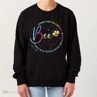 Bee Happy Kind Brave Humble Smart Positive Bumblebee Women's Sweatshirt thumb 0