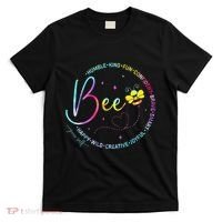 Bee Happy Kind Brave Humble Smart Positive Bumblebee T-Shirt thumb 0