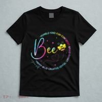 Bee Happy Kind Brave Humble Smart Positive Bumblebee T-Shirt thumb 5