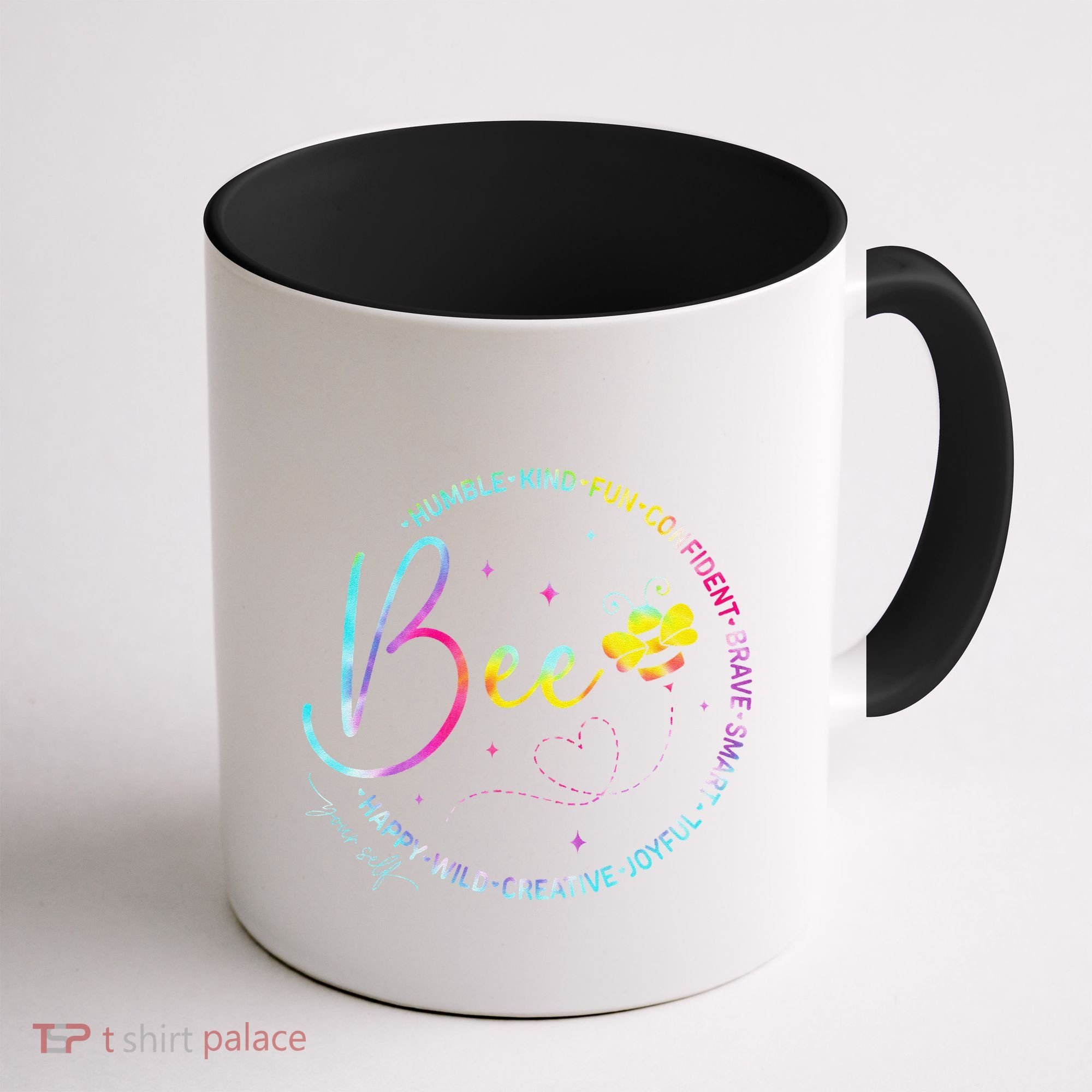 Bee Happy Kind Brave Humble Smart Positive Bumblebee Coffee Mug