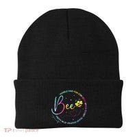 Bee Happy Kind Brave Humble Smart Positive Bumblebee Beanie thumb 0