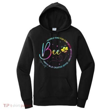 Bee Happy Kind Brave Humble Smart Positive Bumblebee Women's Hoodie