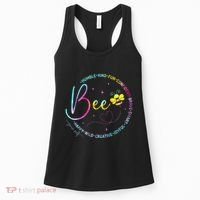 Bee Happy Kind Brave Humble Smart Positive Bumblebee Women's Tank Top thumb 0