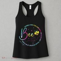 Bee Happy Kind Brave Humble Smart Positive Bumblebee Women's Tank Top thumb 3