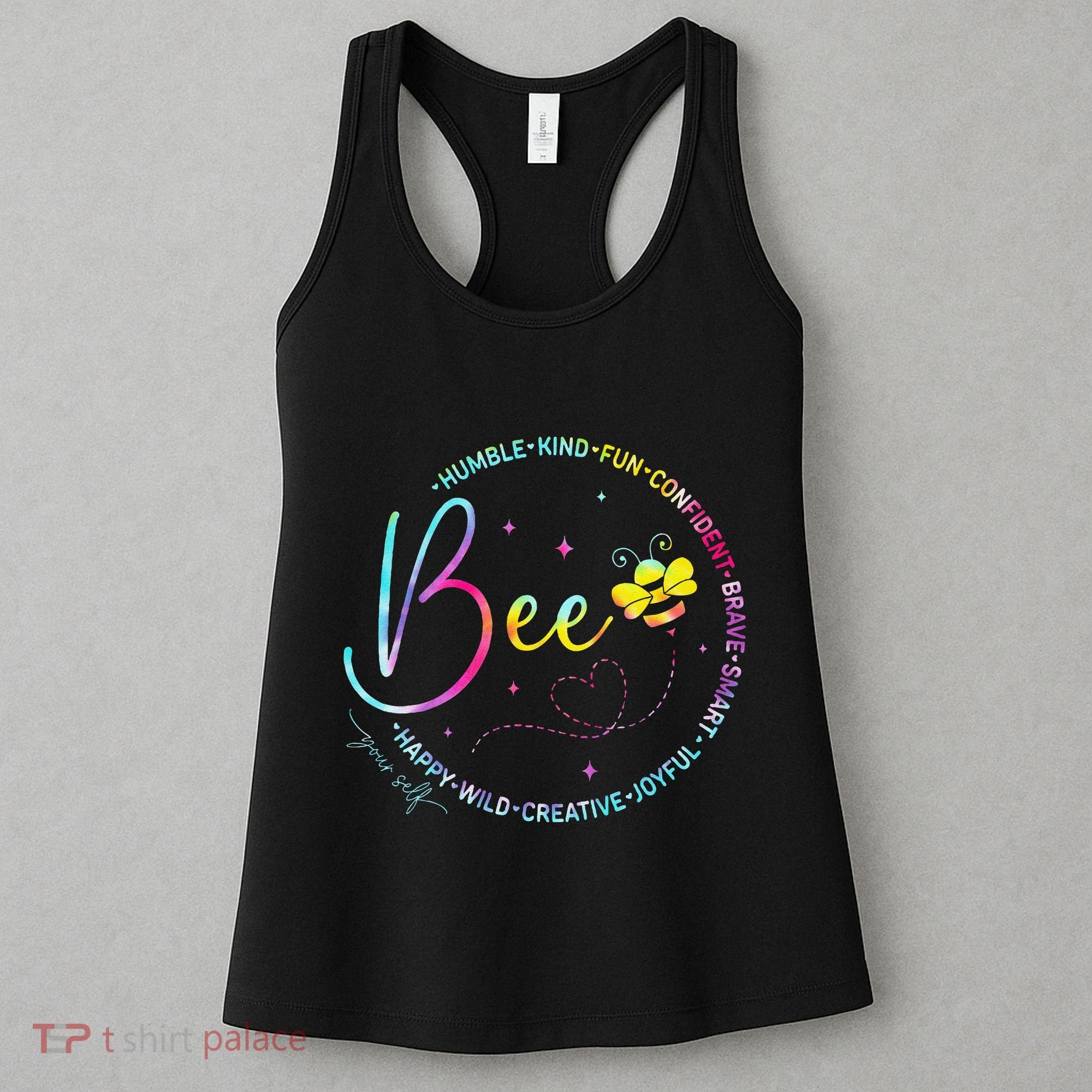 Bee Happy Kind Brave Humble Smart Positive Bumblebee Women's Tank Top