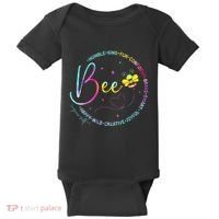 Bee Happy Kind Brave Humble Smart Positive Bumblebee Baby Bodysuit thumb 0