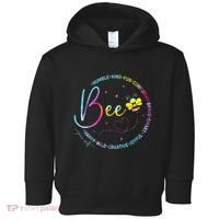 Bee Happy Kind Brave Humble Smart Positive Bumblebee Toddler Hoodie thumb 0