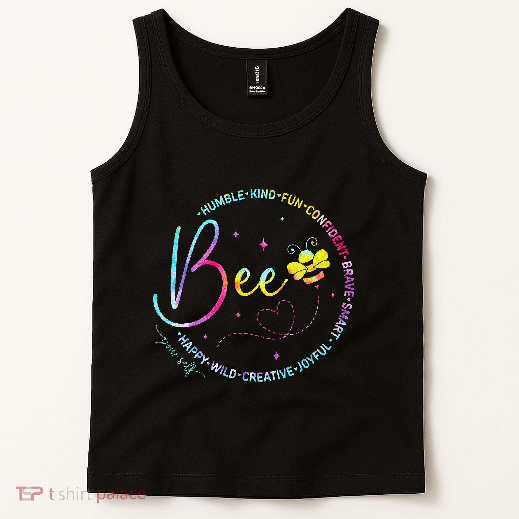 Bee Happy Kind Brave Humble Smart Positive Bumblebee Tank Top