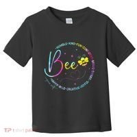 Bee Happy Kind Brave Humble Smart Positive Bumblebee Toddler T-Shirt thumb 0