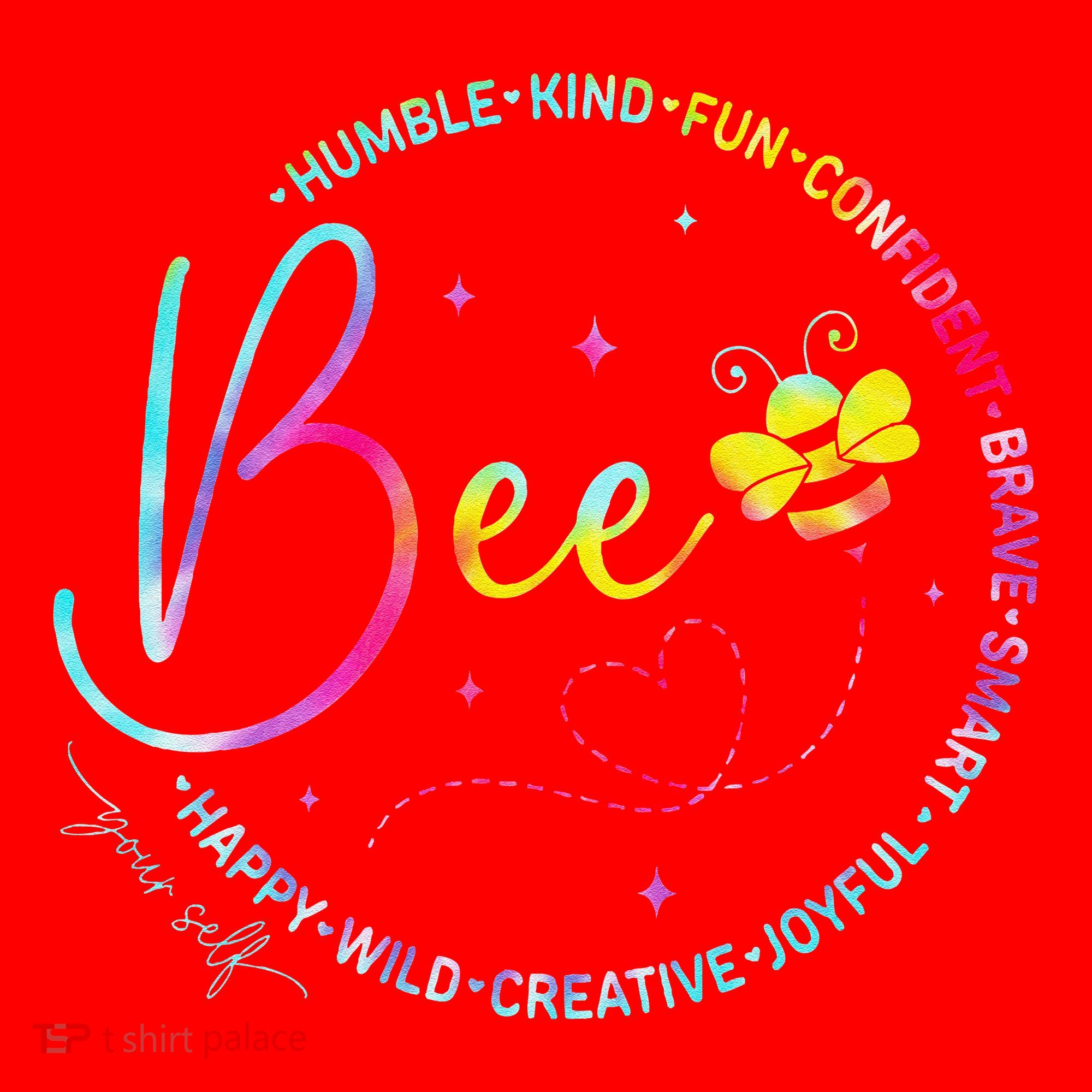 Bee Happy Kind Brave Humble Smart Positive Bumblebee Santa Hat