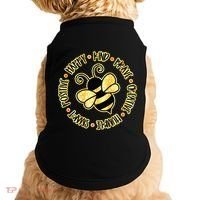 Bee Happy Kind Brave Humble Smart Positive bumblebee Doggie Tank thumb 0