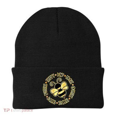 Bee Happy Kind Brave Humble Smart Positive bumblebee Beanie
