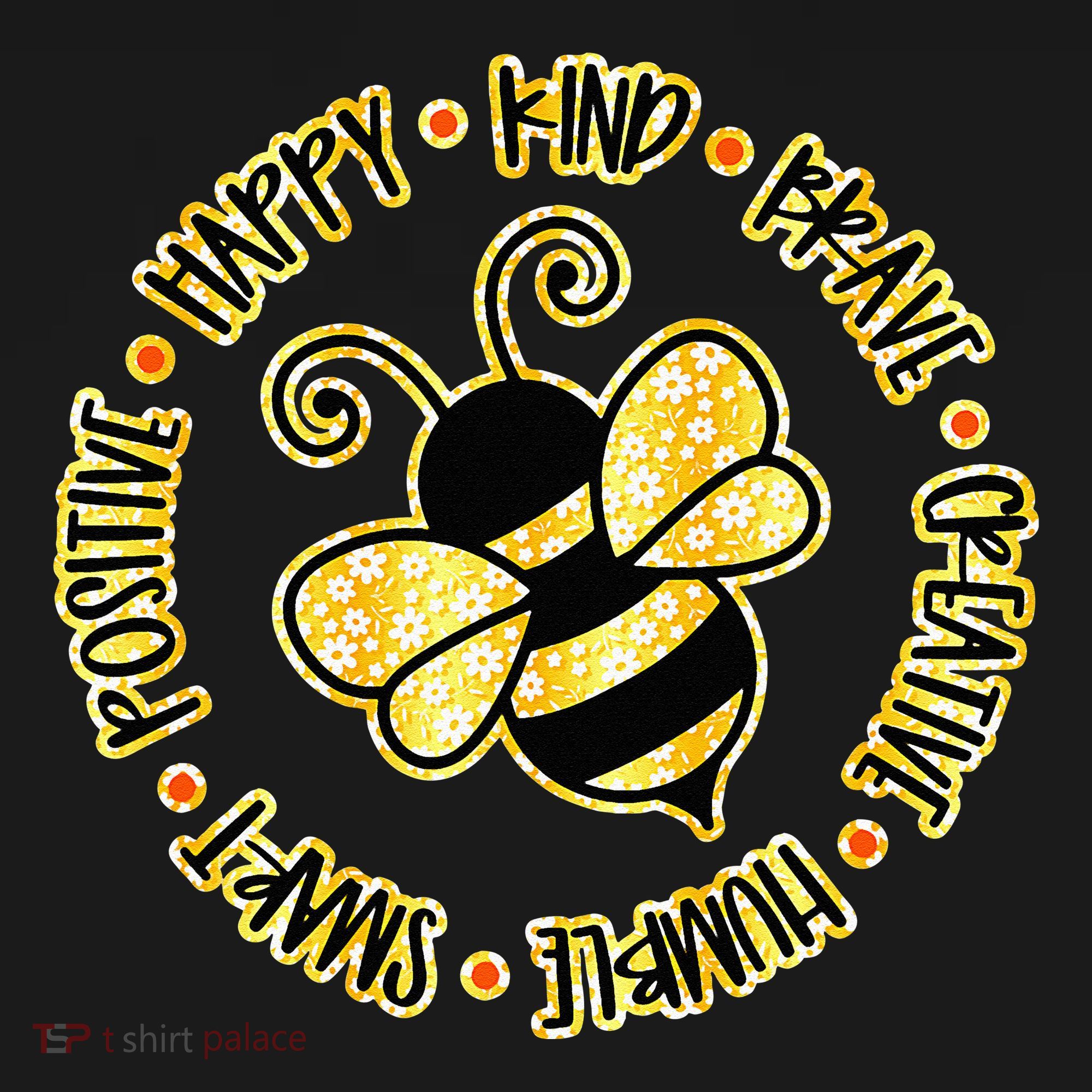 Bee Happy Kind Brave Humble Smart Positive bumblebee Mousepad