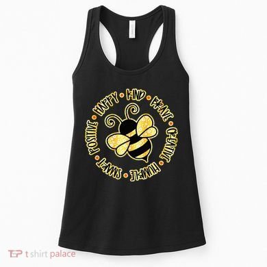 Bee Happy Kind Brave Humble Smart Positive bumblebee Women's Tank Top
