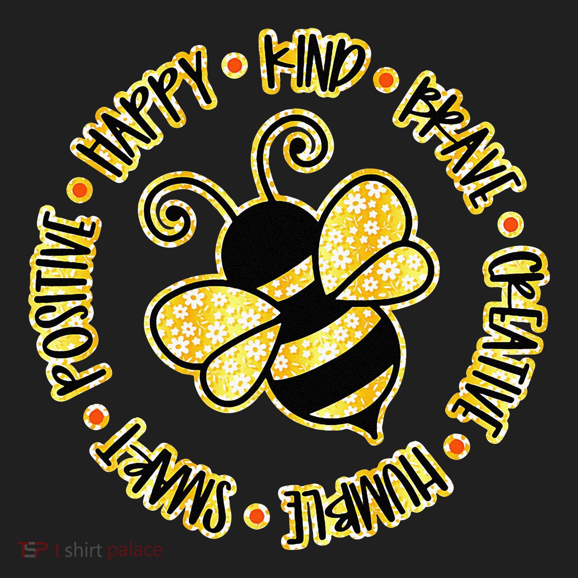 Bee Happy Kind Brave Humble Smart Positive bumblebee Hat