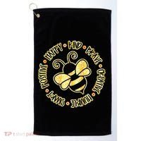 Bee Happy Kind Brave Humble Smart Positive bumblebee Golf Towel thumb 0
