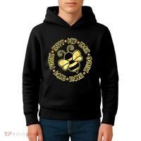 Bee Happy Kind Brave Humble Smart Positive bumblebee Kids Hoodie thumb 4