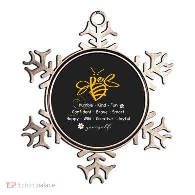 Bee Happy Kind Brave Humble Smart Positive Bumblebee Ornament