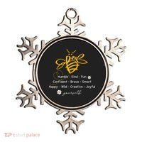 Bee Happy Kind Brave Humble Smart Positive Bumblebee Ornament thumb 0