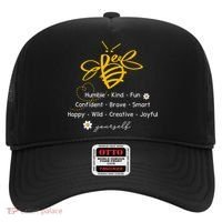 Bee Happy Kind Brave Humble Smart Positive Bumblebee Hat thumb 0