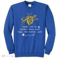 Bee Happy Kind Brave Humble Smart Positive Bumblebee Sweatshirt thumb 0