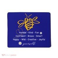 Bee Happy Kind Brave Humble Smart Positive Bumblebee Mousepad thumb 0