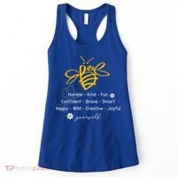 Bee Happy Kind Brave Humble Smart Positive Bumblebee Women's Tank Top thumb 0