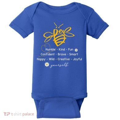 Bee Happy Kind Brave Humble Smart Positive Bumblebee Baby Bodysuit
