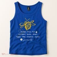 Bee Happy Kind Brave Humble Smart Positive Bumblebee Tank Top thumb 2