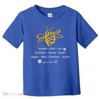Bee Happy Kind Brave Humble Smart Positive Bumblebee Toddler T-Shirt thumb 0
