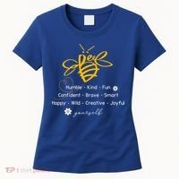 Bee Happy Kind Brave Humble Smart Positive Bumblebee Women's T-Shirt thumb 0