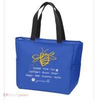 Bee Happy Kind Brave Humble Smart Positive Bumblebee Tote Bag thumb 3