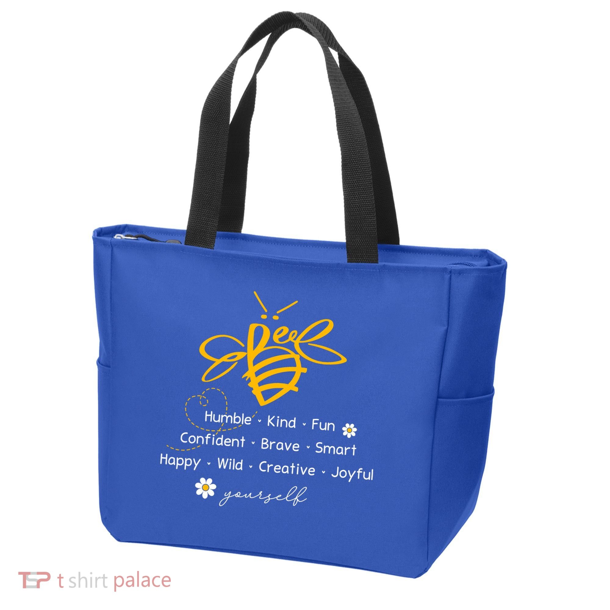Bee Happy Kind Brave Humble Smart Positive Bumblebee Tote Bag