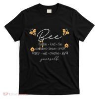 Bee Happy Kind Brave Humble Smart Positive Bumblebee T-Shirt thumb 0