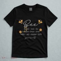 Bee Happy Kind Brave Humble Smart Positive Bumblebee T-Shirt thumb 5