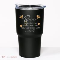 Bee Happy Kind Brave Humble Smart Positive Bumblebee Tumbler thumb 0
