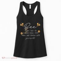 Bee Happy Kind Brave Humble Smart Positive Bumblebee Women's Tank Top thumb 0