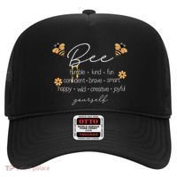 Bee Happy Kind Brave Humble Smart Positive Bumblebee Hat thumb 0